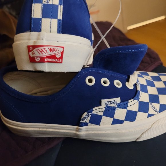 VANS Blue and White Checkered Sneakers - Picture 5 of 6